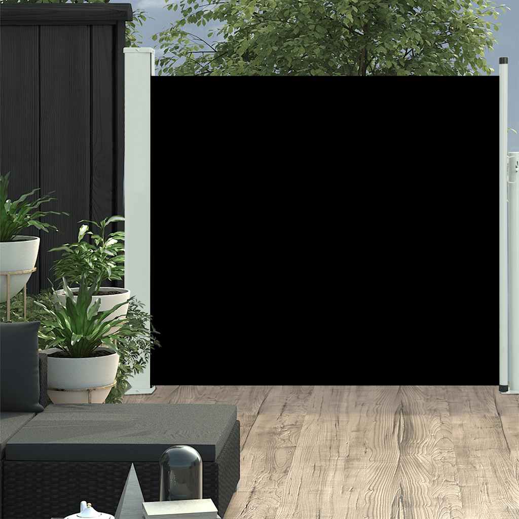 Toldo lateral retráctil de jardín negro 100x300 cm ety5221909