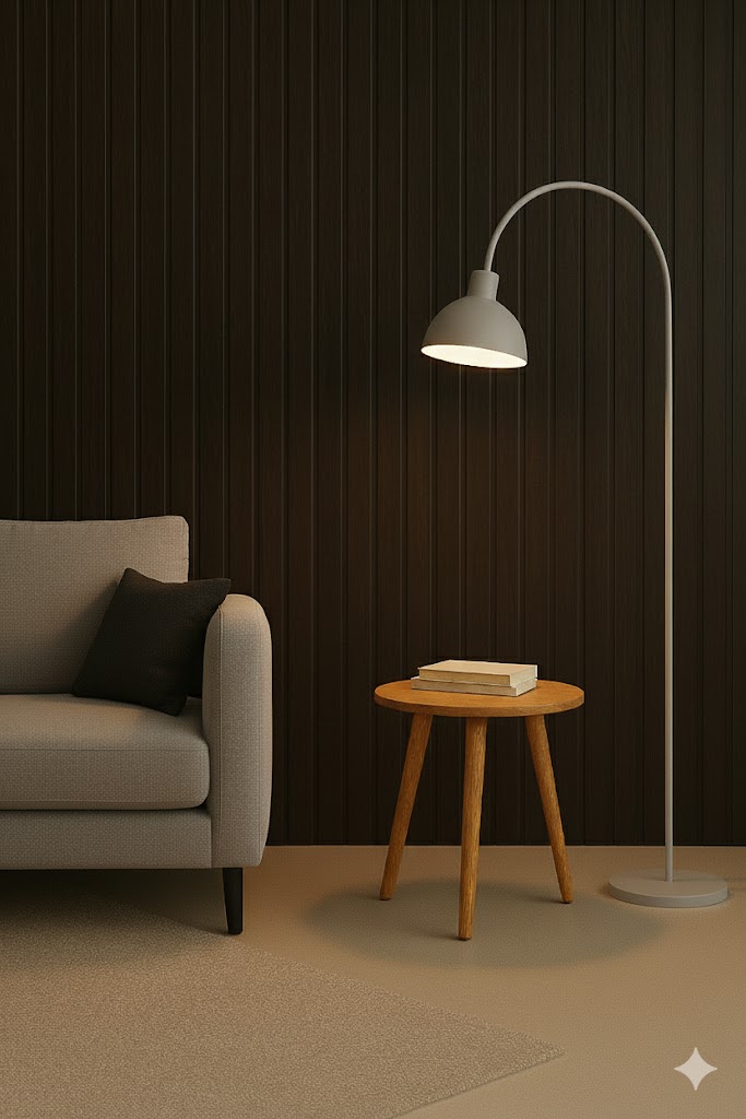 Panel de pared 3d de mdf roble oscuro satinado 2760mmx750 mm liso ondulado