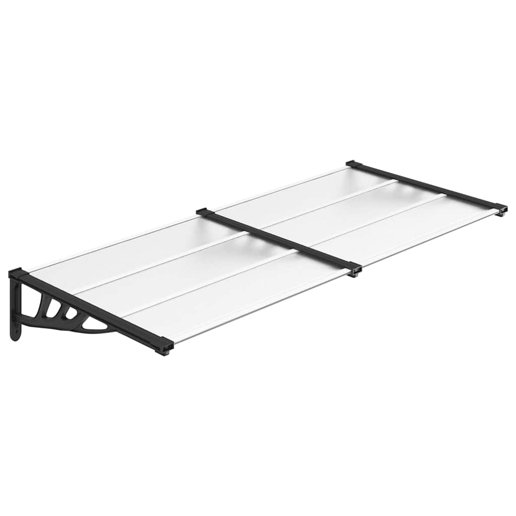 vidaXL marquesina puerta policarbonato negro y transparente 199x90 cm