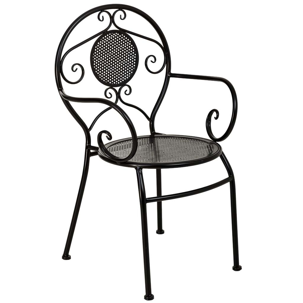 Sillón de forja negro 58x42x88h cm