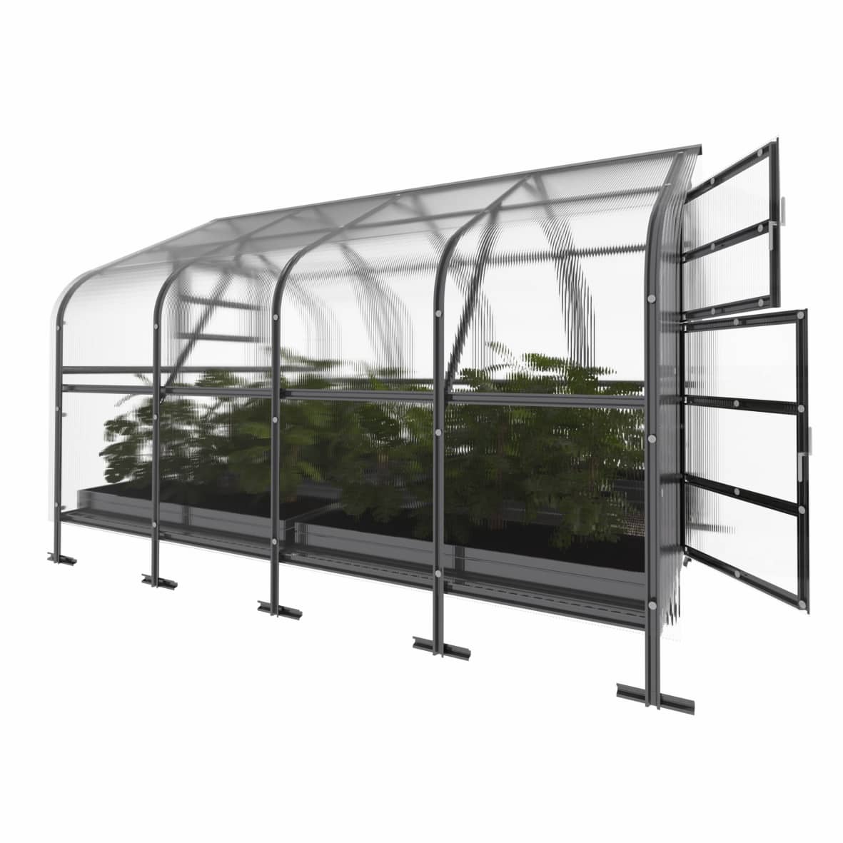 Invernadero de jardín drop 10m², 2,5 m x 4 m, policarbonato de 6mm
