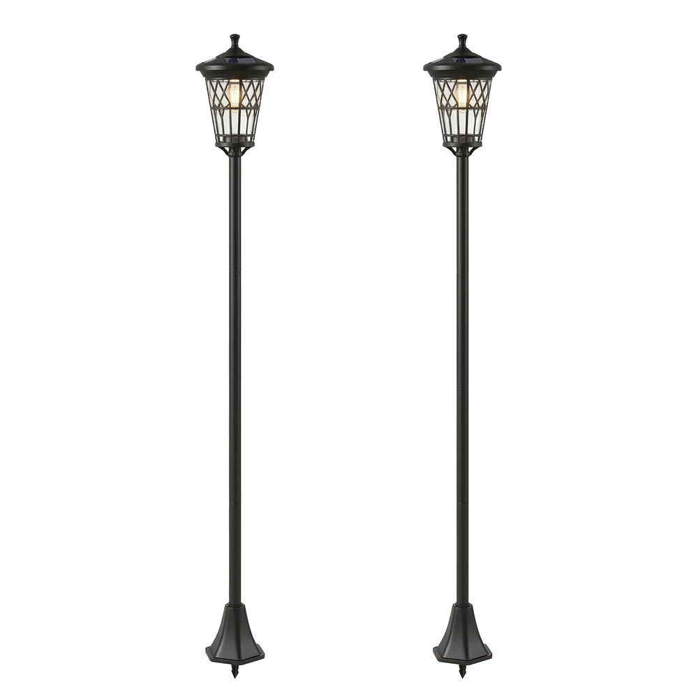 Candeeiros solare 23,5x23,5x186 cm abs, aço inoxidável Outsunny