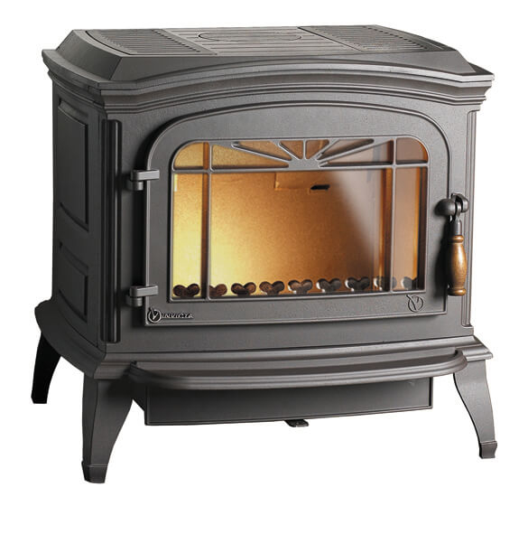 Estufa de leña BRADFORD antracita 9 kW salida 150 mm