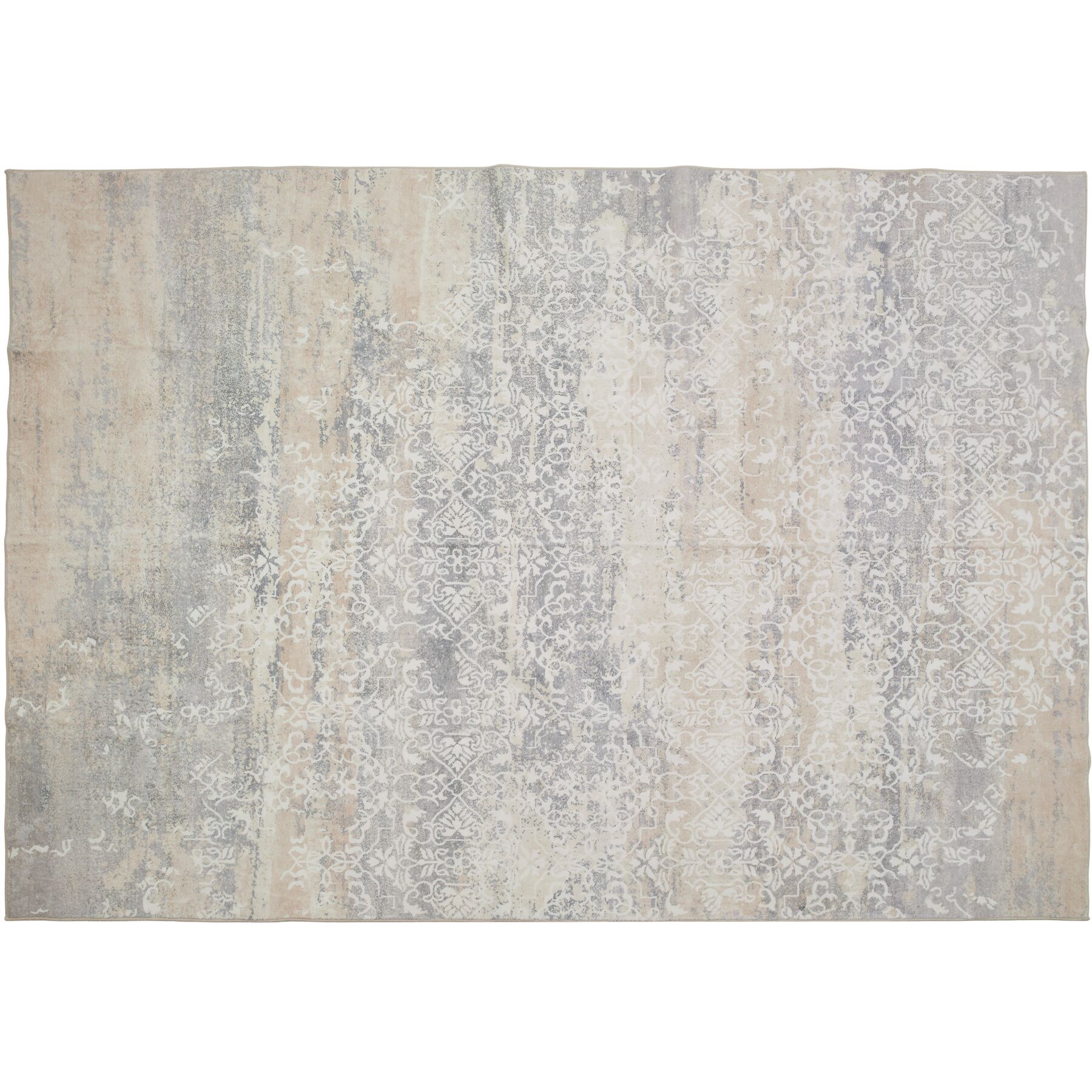 Alfombra vintage, lana y fieltro, pelo corto, lavable, 120 x 170 cm