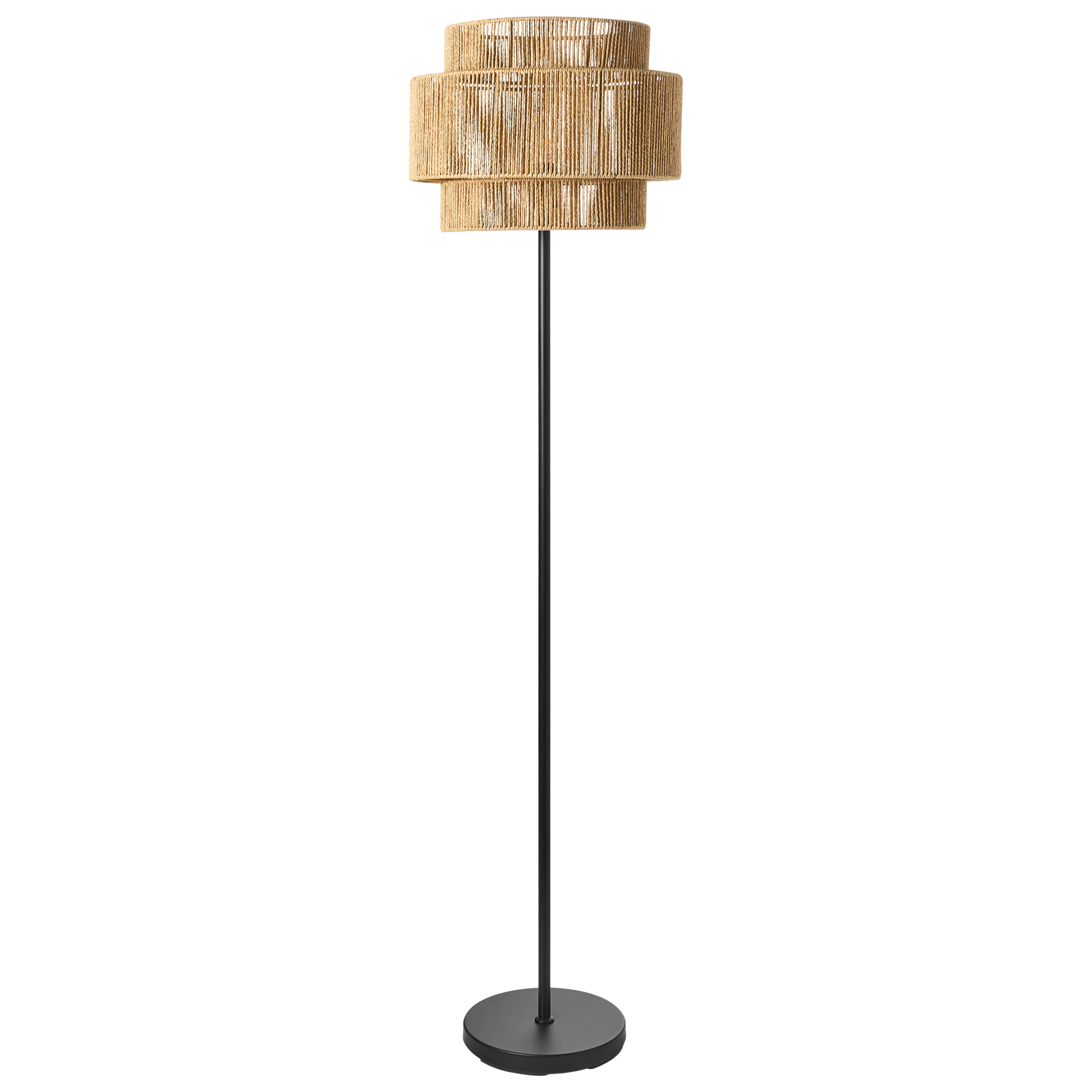 Lámpara de pie wokiro cordón de papel natural