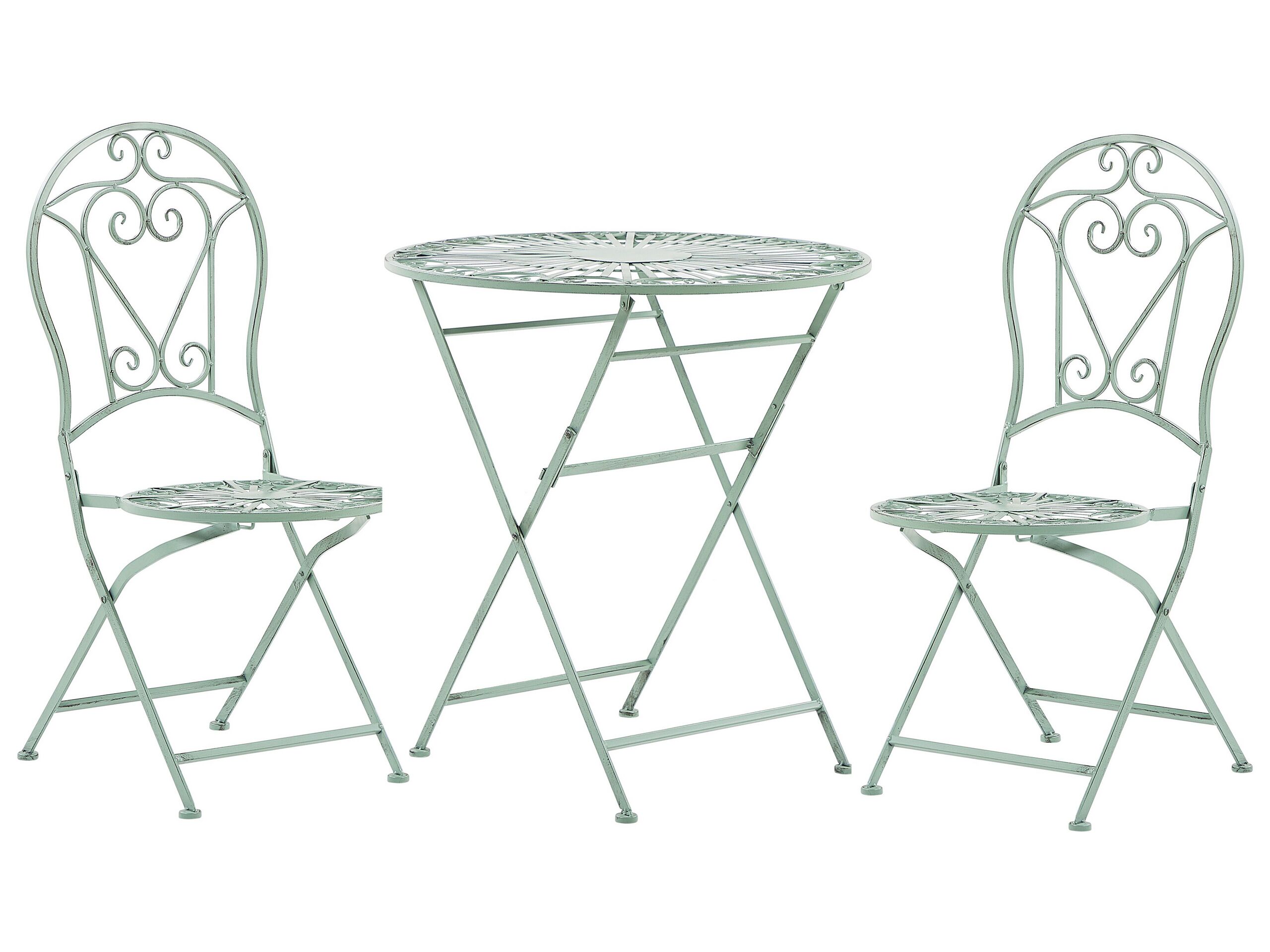 Conjunto de balcón plegable trento metal verde claro