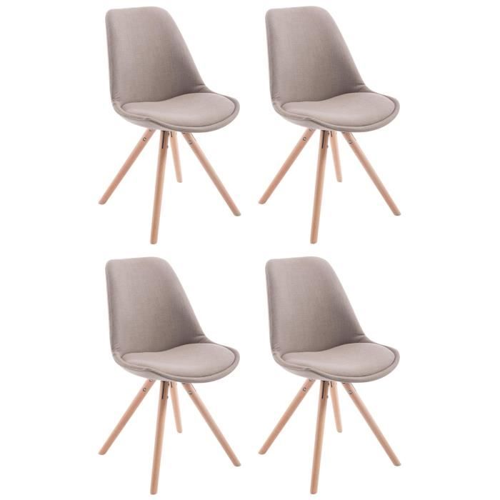 Sillas escandinavas toulouse tela marrón lote 4 - 84 cm