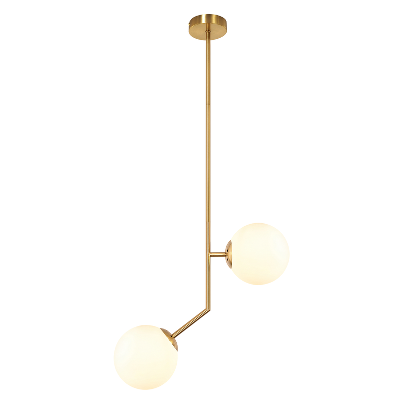 Nettlife colgante oro 2 luces opal g9 para comedor/cocina/salon
