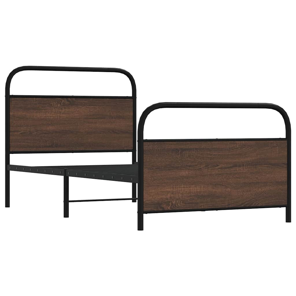 vidaXL estructura de cama sin colchón 100x200 cm madera marrón roble