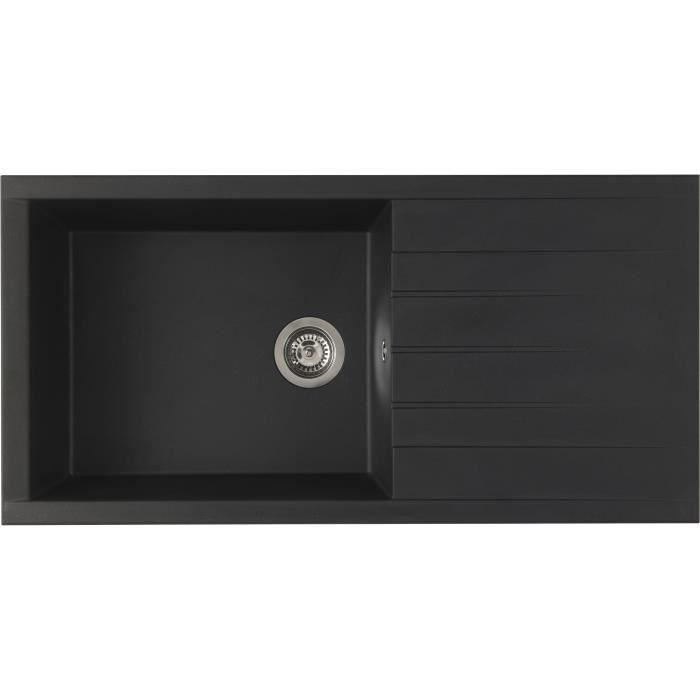 Fregadero de empotrar stradour cube, en glitter black smc - 06, 1 cubeta, d