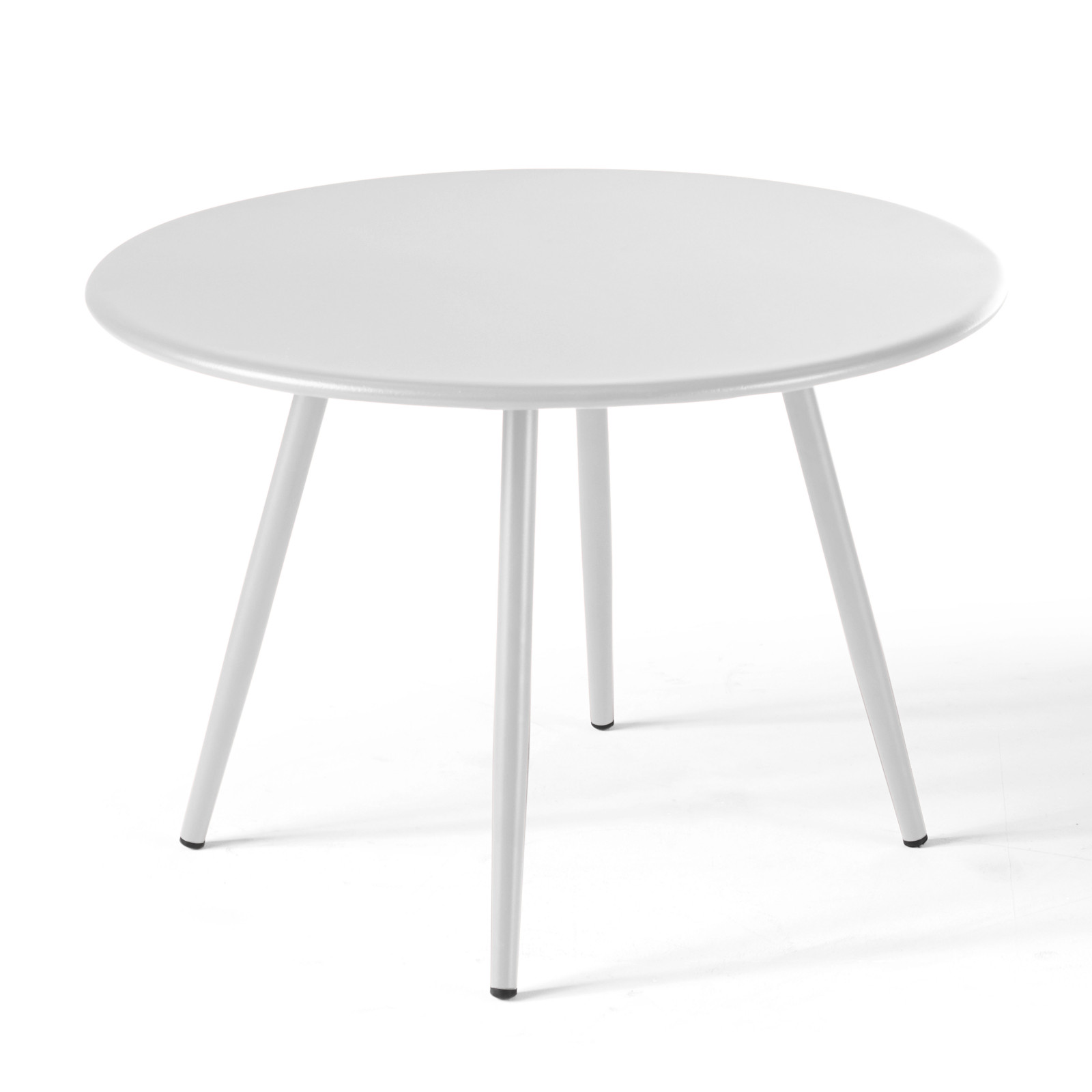 Oviala - mesa de jardín redonda de metal blanco 40 cm