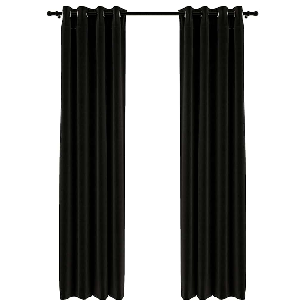 vidaXL cortina opaca con ojales look lino 2 pzas antracita 140x245 cm