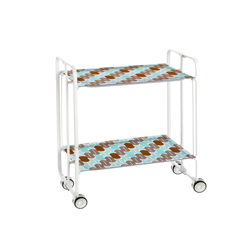 Carrito auxiliar con ruedas bauhaus armazón metálico blanco, 2 bandejas