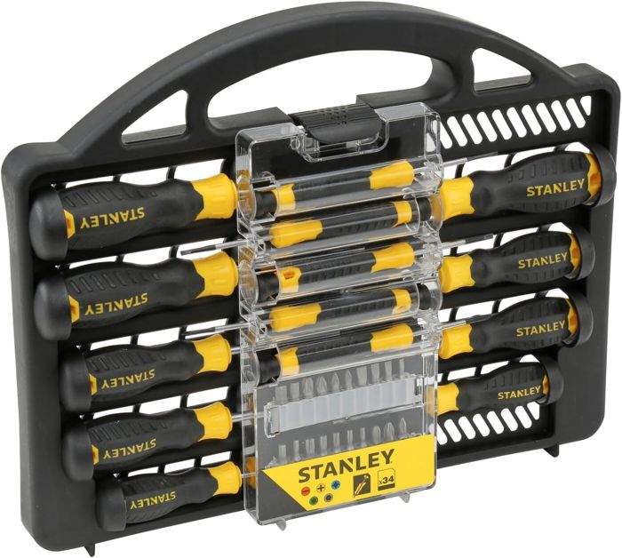 Juego de 34 destornilladores stanley.