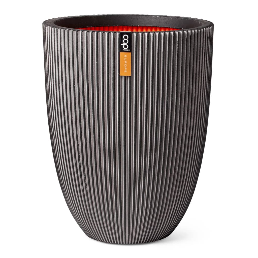 Capi jarrón elegante groove gris antracita 34x46 cm