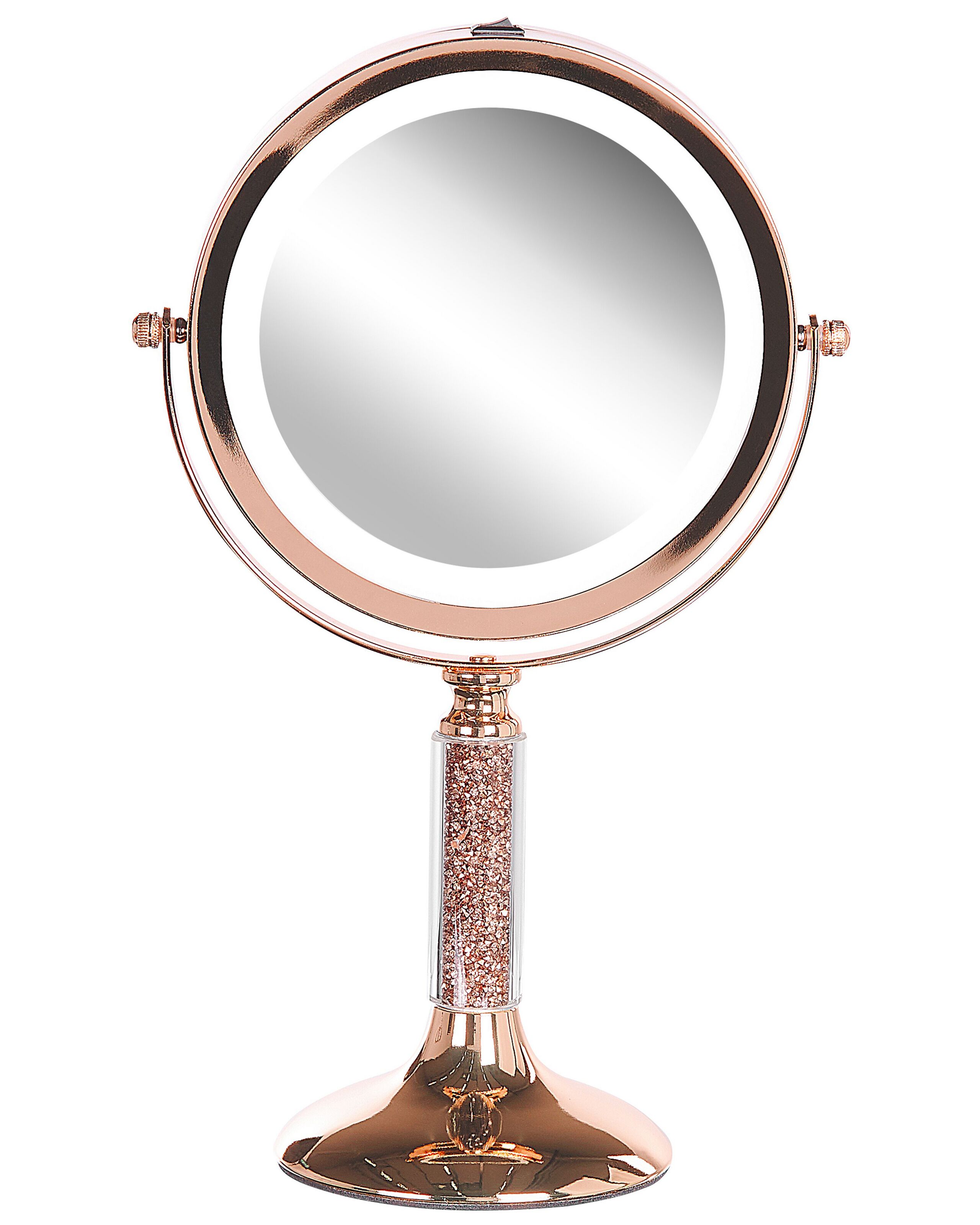 Espejo de maquillaje LED baixas rosa dorado