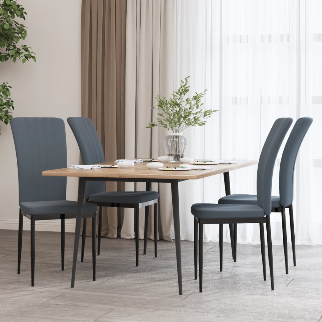 Sillas de comedor 4 unidades terciopelo gris oscuro es9543