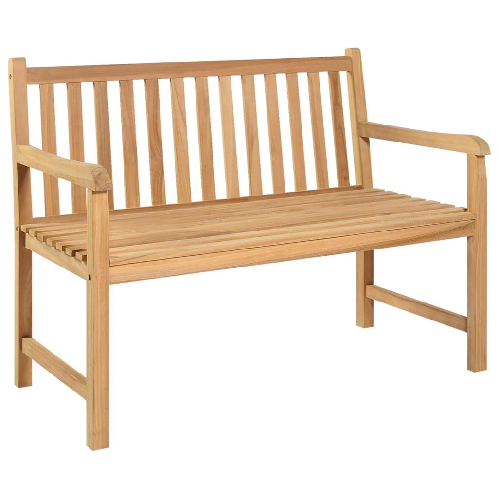 vidaXL banco de jardín de madera maciza de teca 114 cm