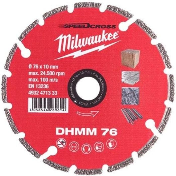 Milwaukee disco diamantado multimaterial 76 mm - 4932471333