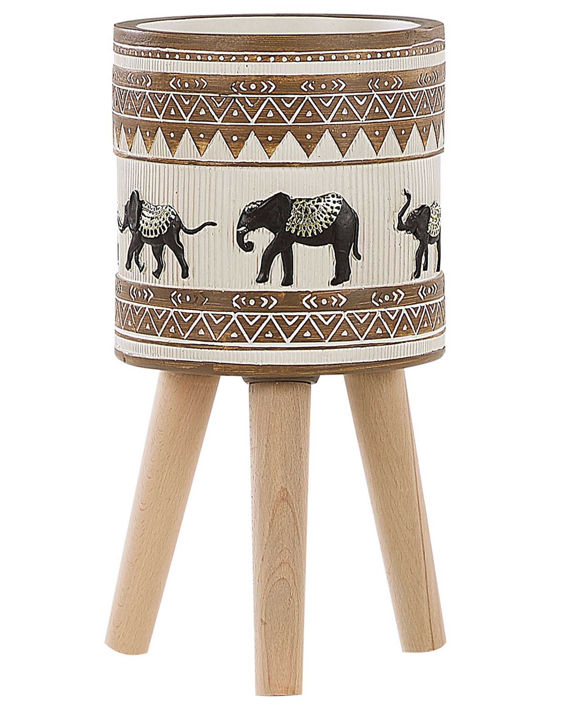Maceta con patas kottes 22 cm marrón claro