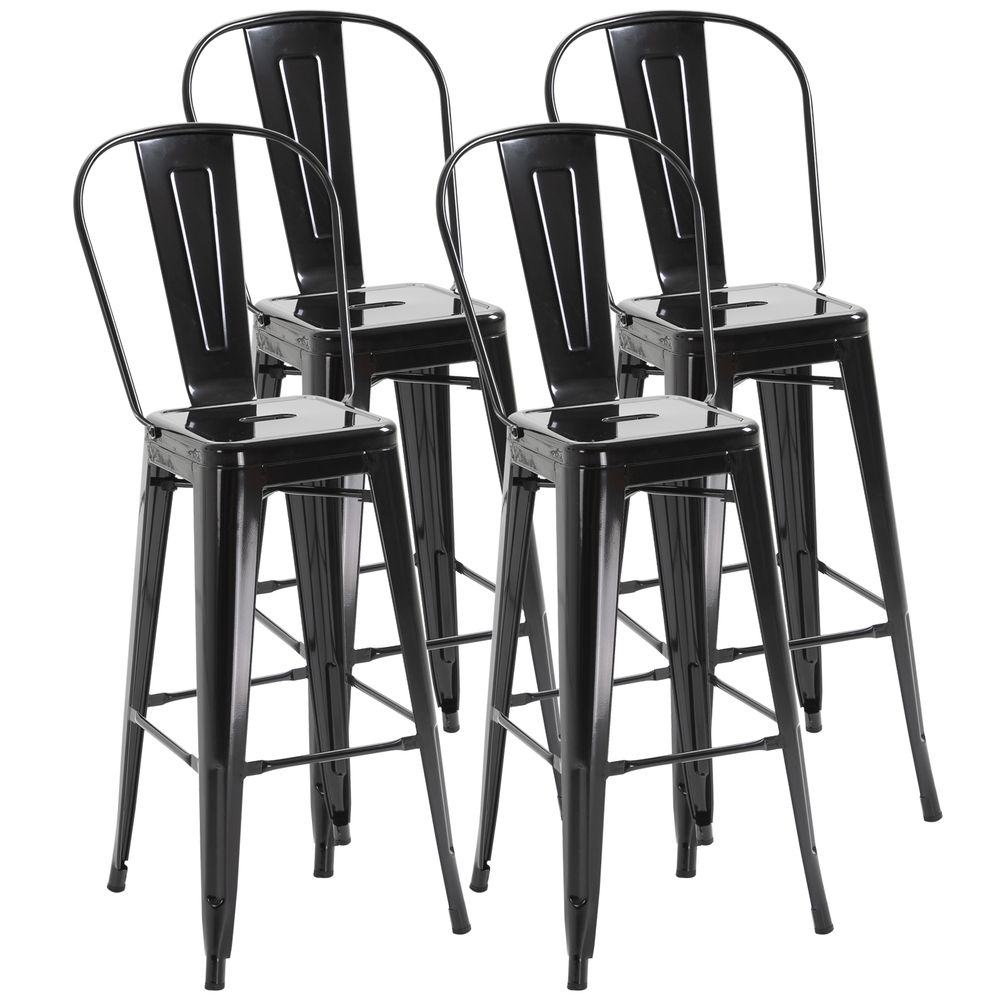 Taburetes de bar 44x46x116 cm metal Homcom, hogar - cocina
