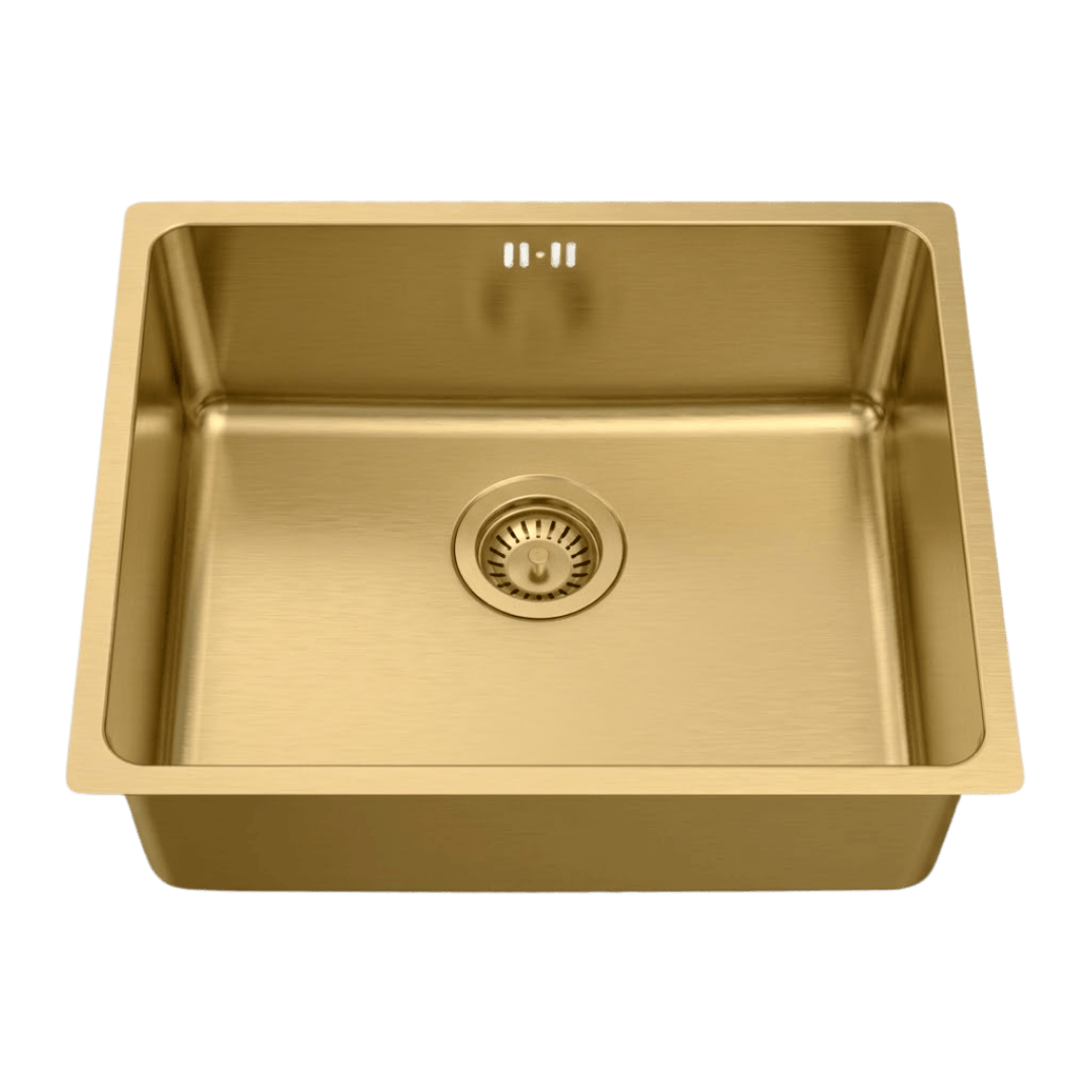 Inoxa fregadero 1 cubeta 54x44 en acero inoxidable oro cepillado