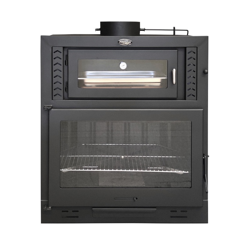 Barbacoa leña con horno m80 90x56x104 cm fundido y refractario