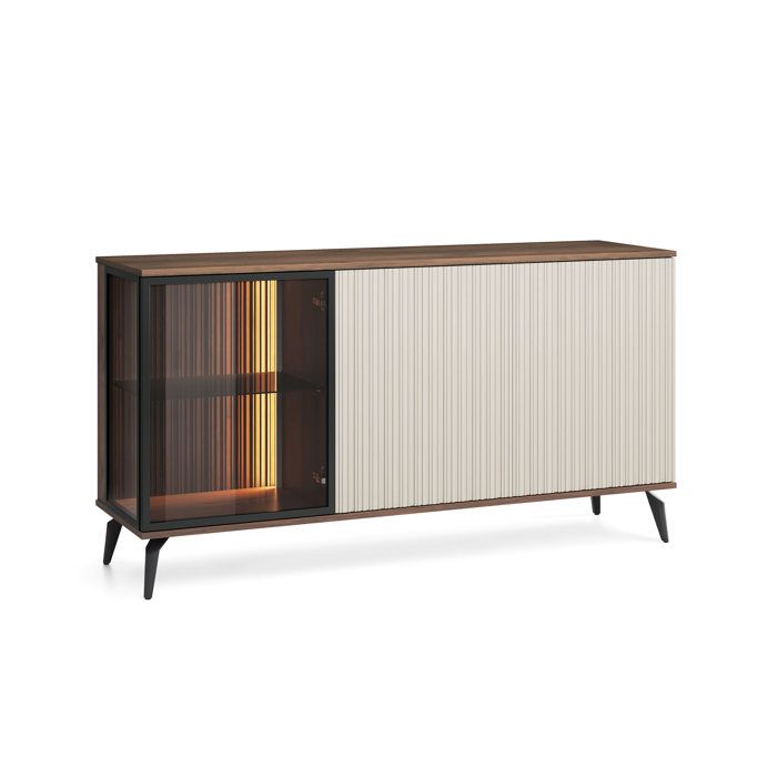 Buffet, cachemire / noyer warmien, 154 x 80 x 39 cm