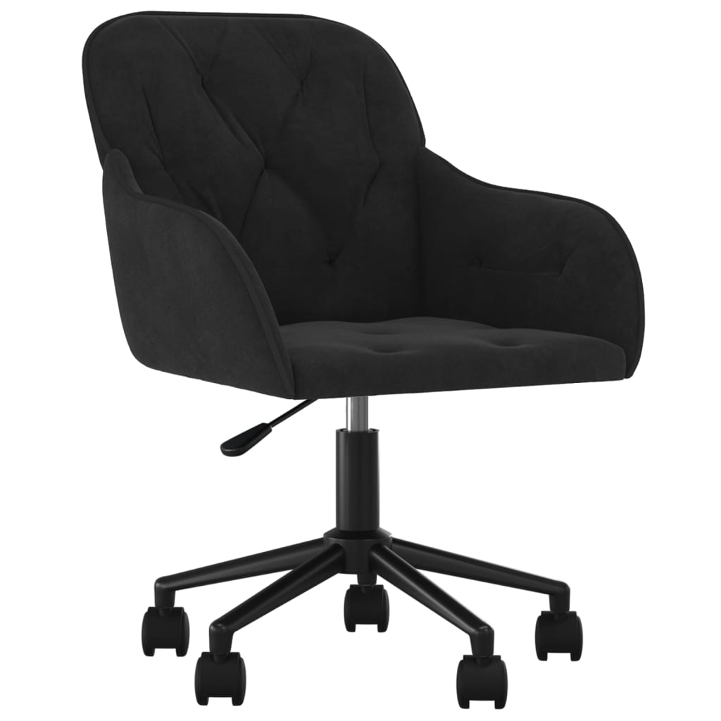 Silla giratoria/sillón de estudio/oficina de terciopelo negro 02_0024169