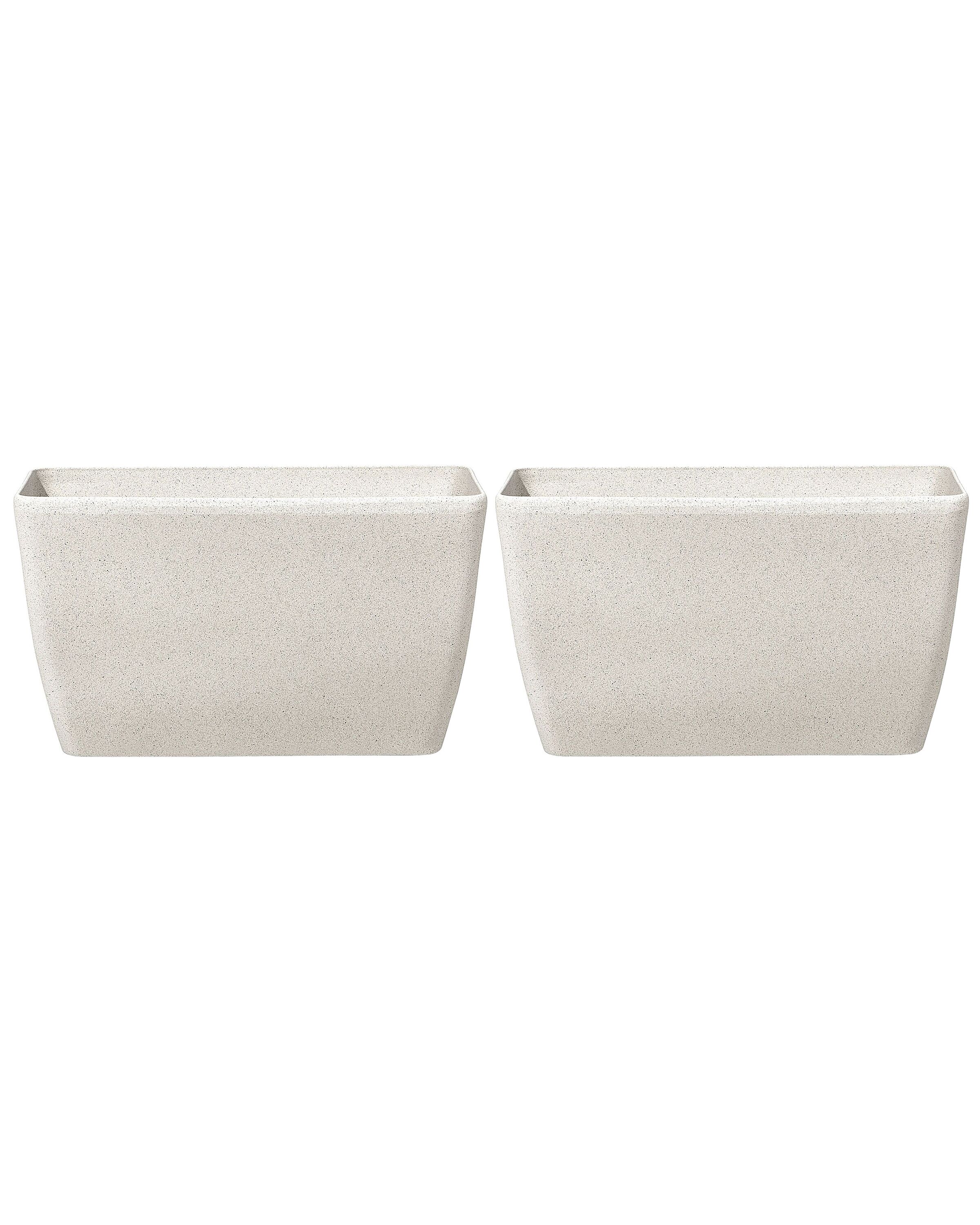 Conjunto de 2 macetas baris 74 cm beige