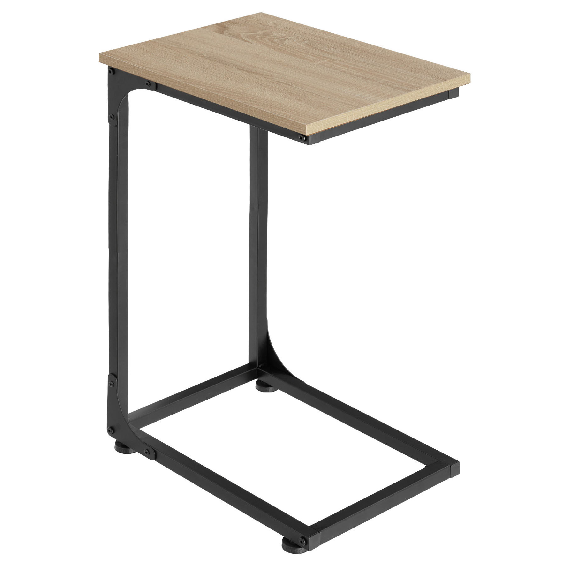 Mesa auxiliar erie, madera industrial clara, roble sonoma