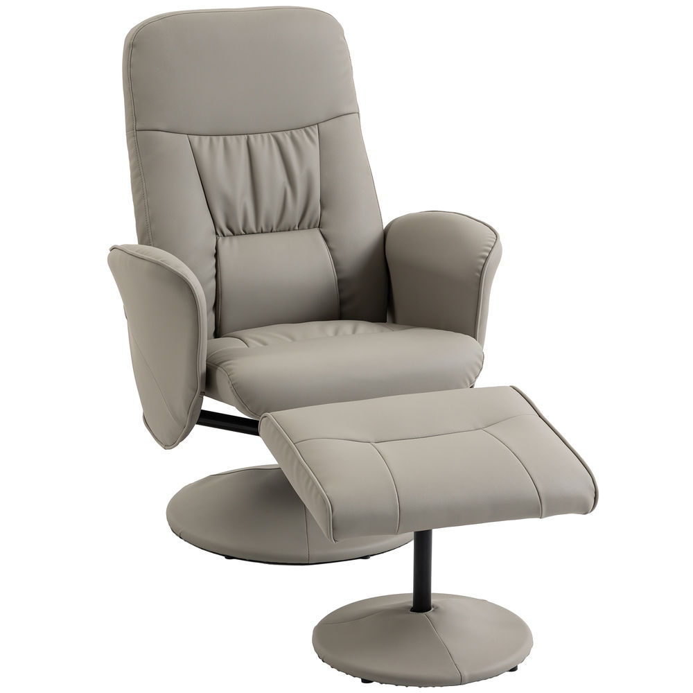Sillón relax reclinable 76x81x101 cm cuero sintético color beige Homcom
