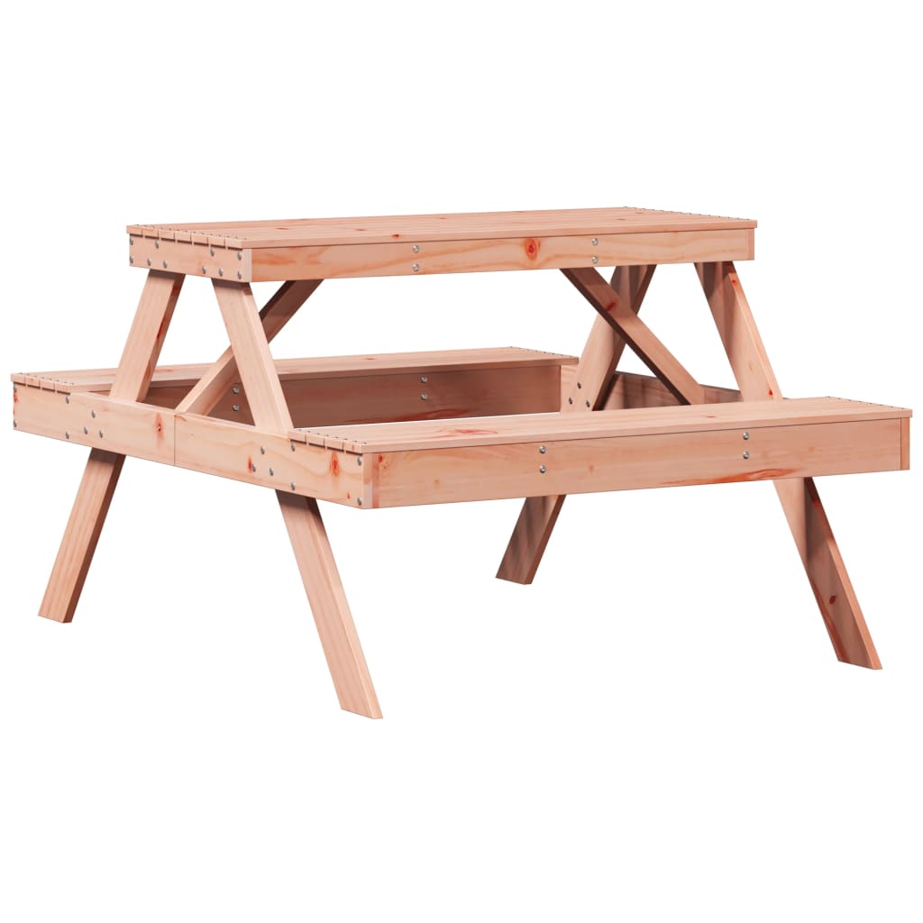 vidaXL mesa de pícnic madera maciza douglas 105x134x75 cm