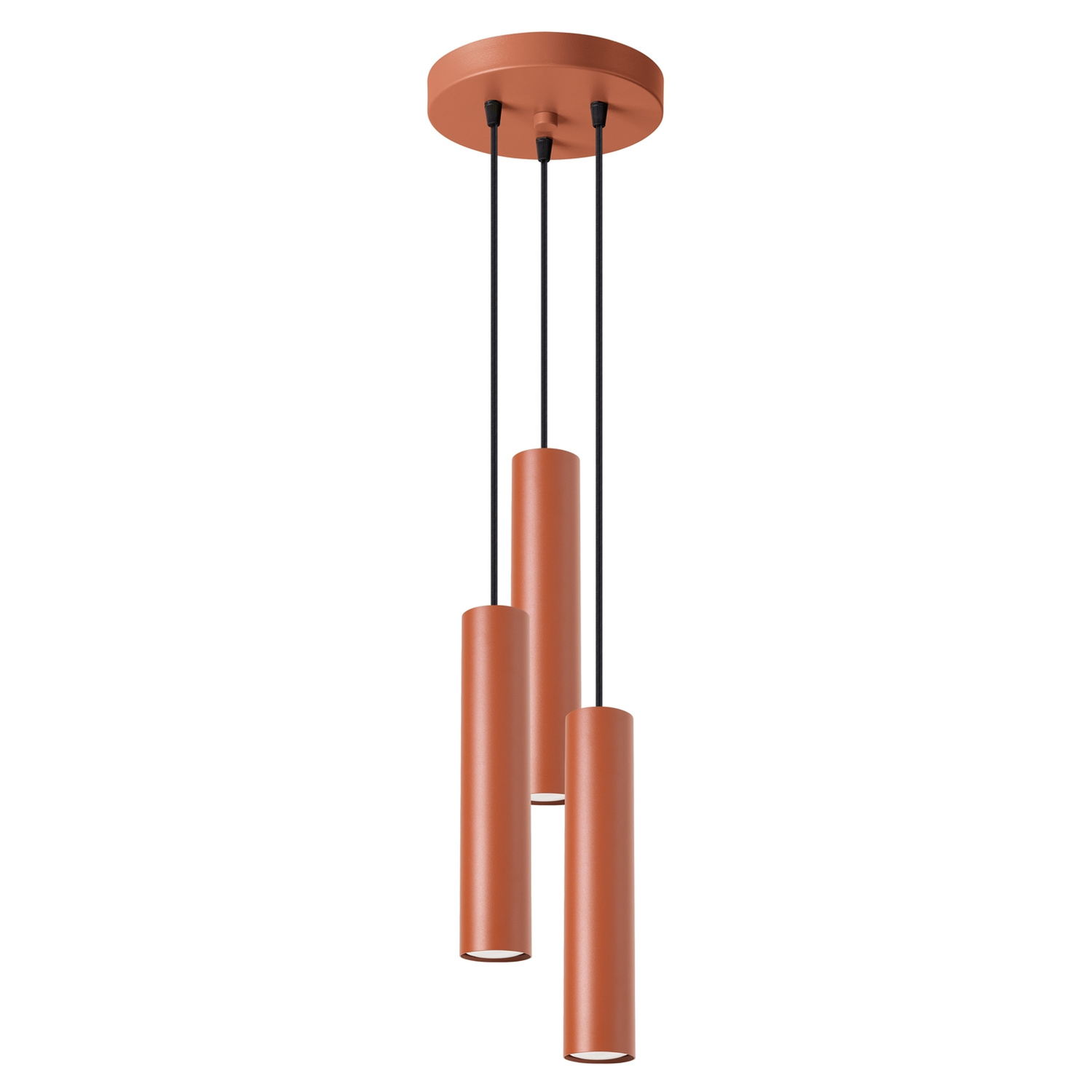 Lámpara colgante lagos 3 ocre rojo acero 19.5x108x19.5cm