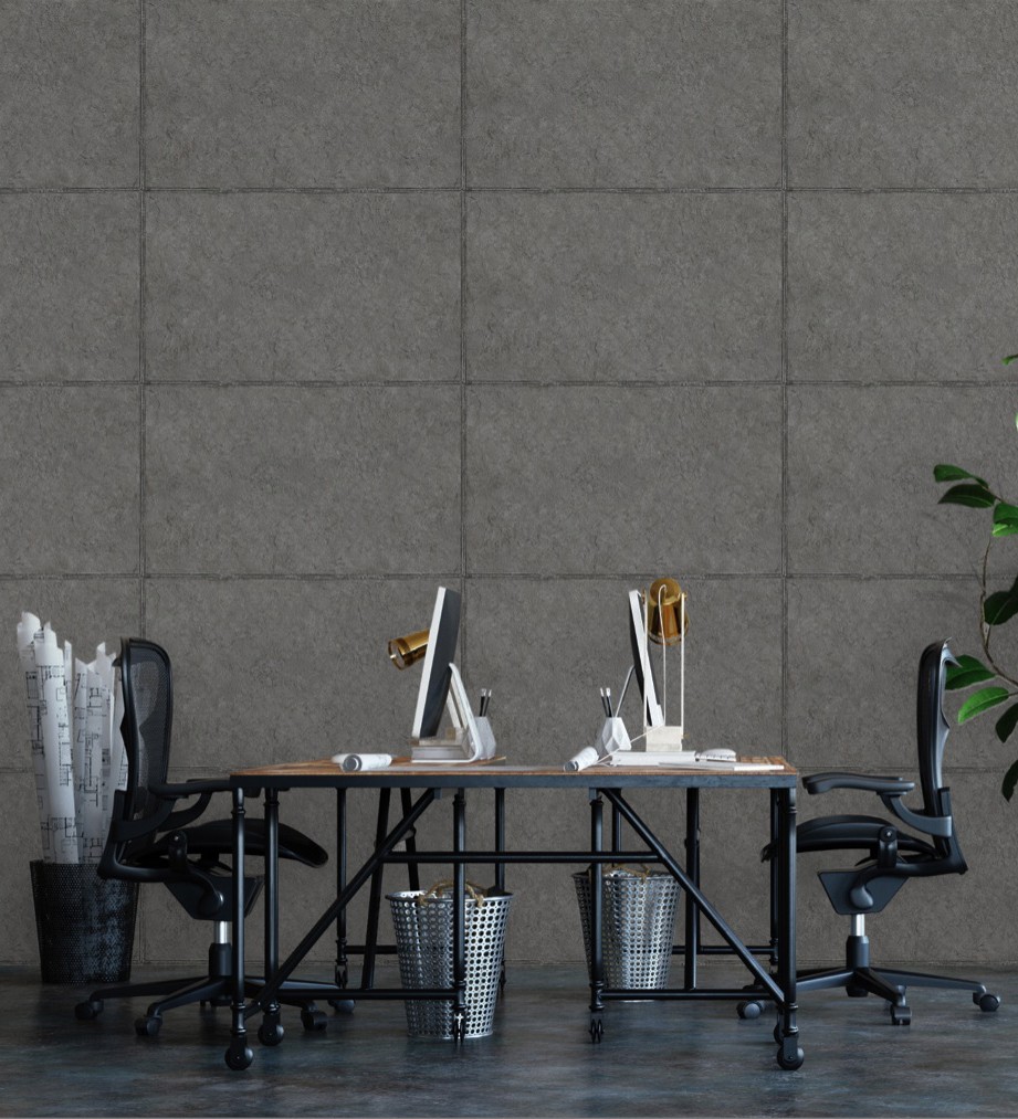 Papel pintado gaulan lavable bloques de hormigón cemento en 10.6m²