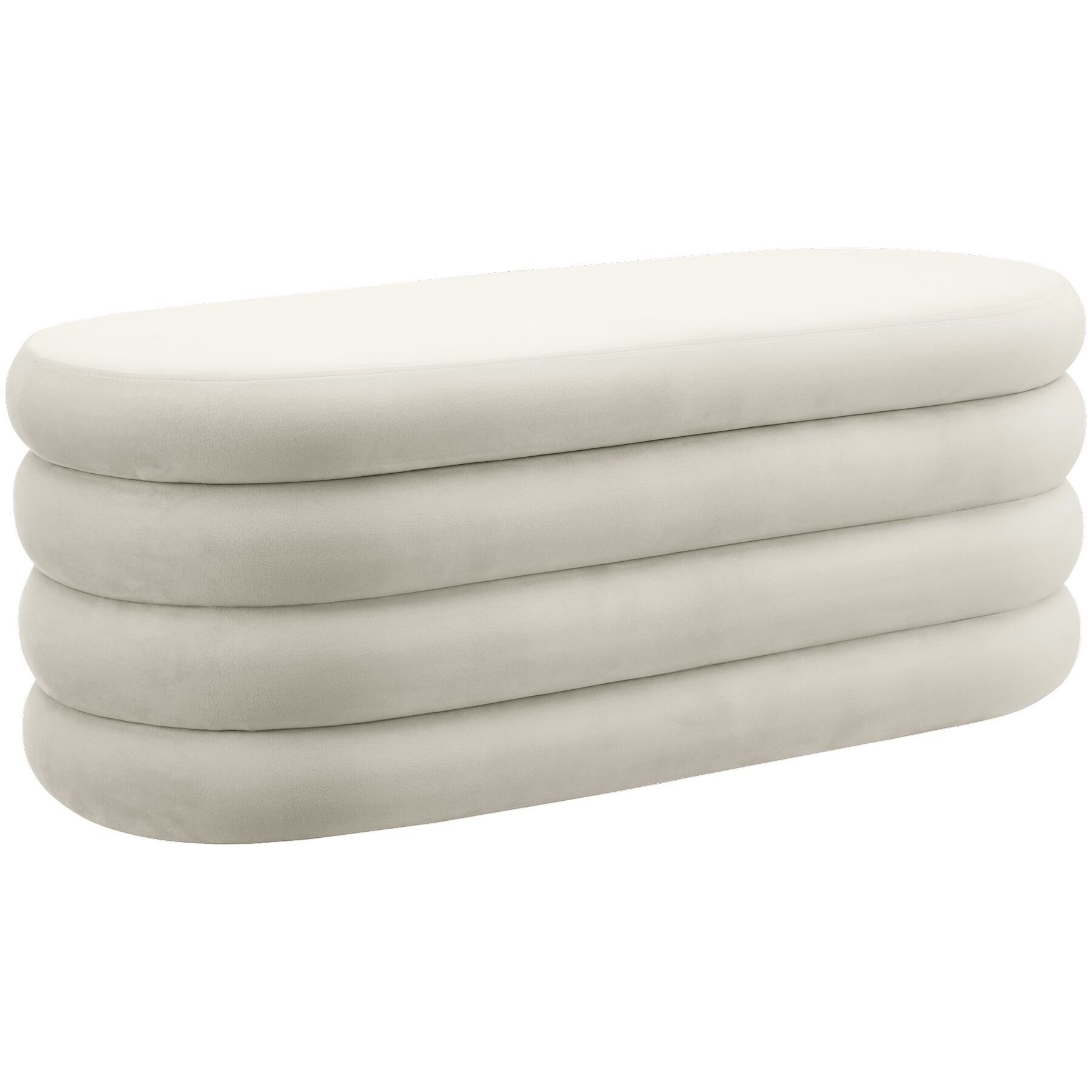Tectake banco terciopelo, espuma alta densidad, terciopelo blanco/crema