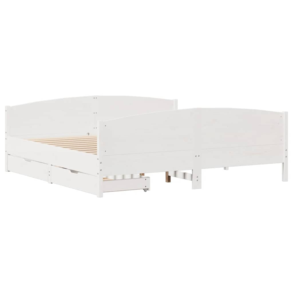 vidaXL estructura de cama sin colchón madera maciza blanca 200x200 cm