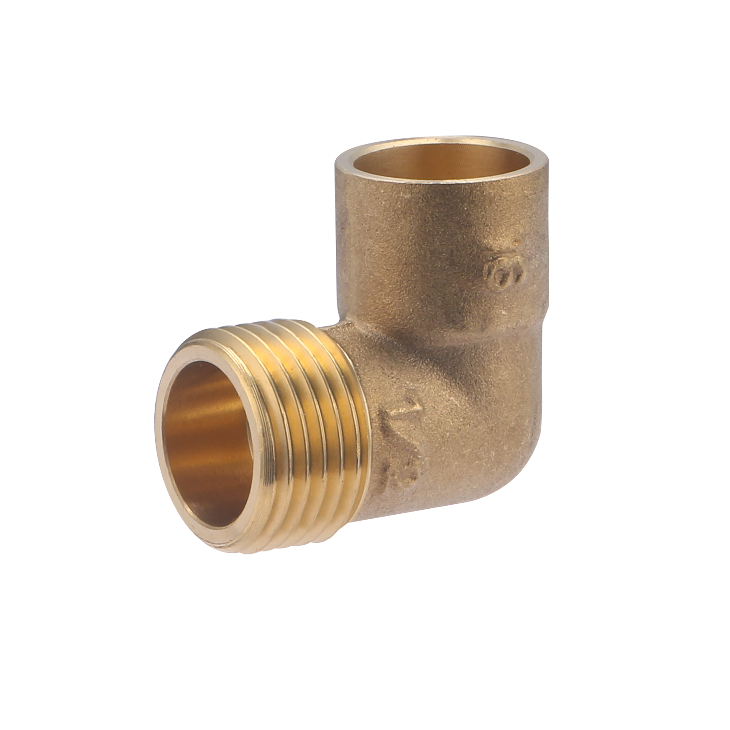 Conector de latón para soldar ø16 - codo macho 1/2