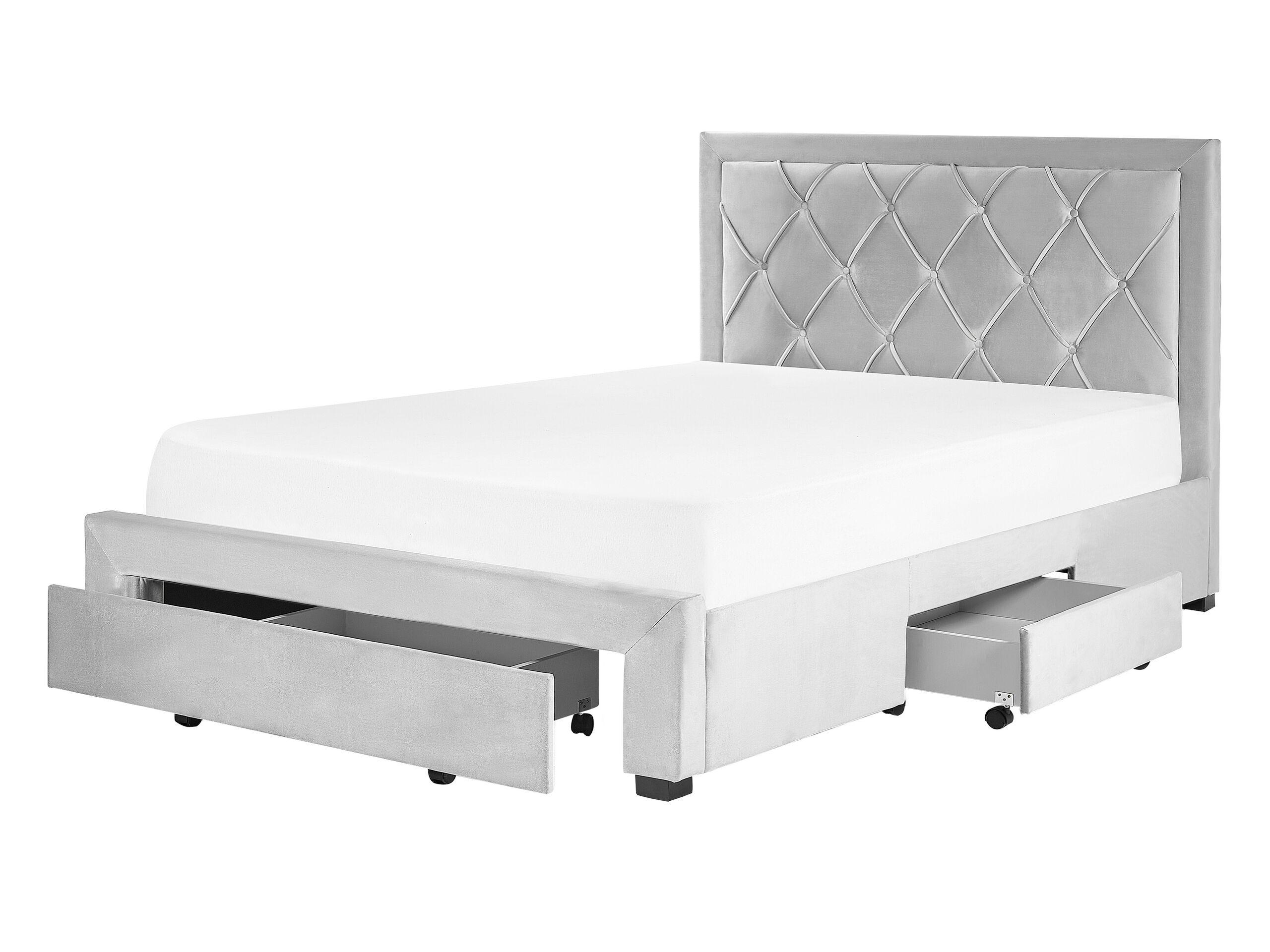 Cama con cajones lievin terciopelo gris claro 140 x 200 cm