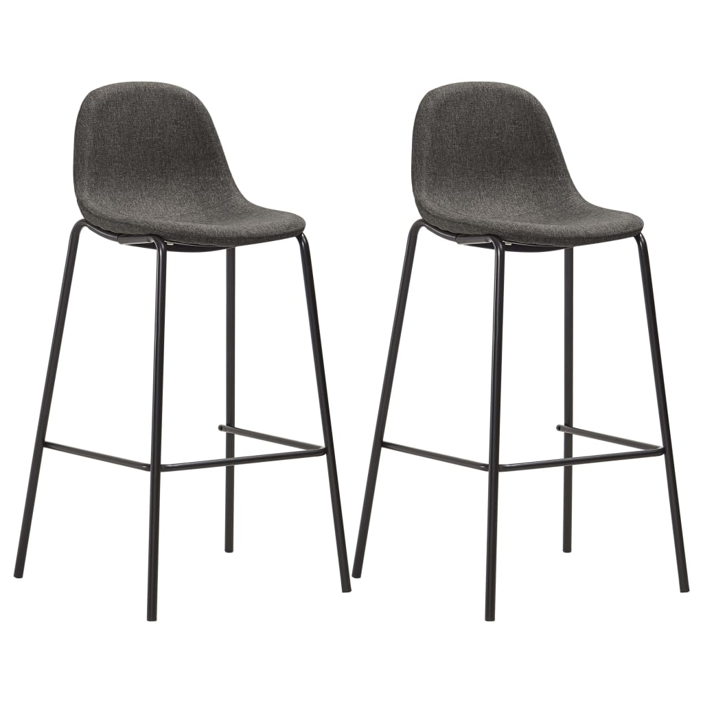 vidaXL taburetes de cocina 2 unidades tela gris oscuro