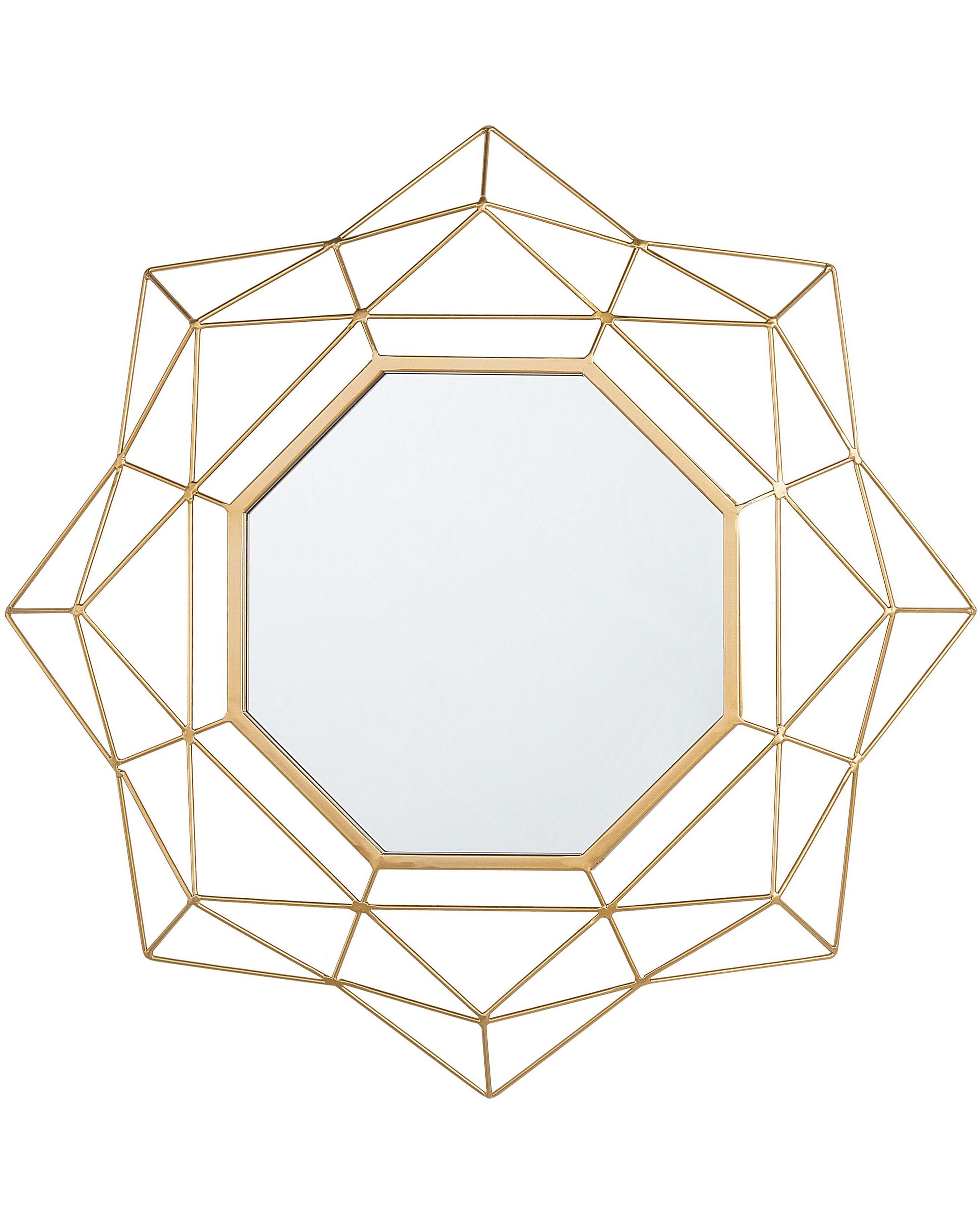 Espejo de pared hillion 60 cm 60 cm metal dorado