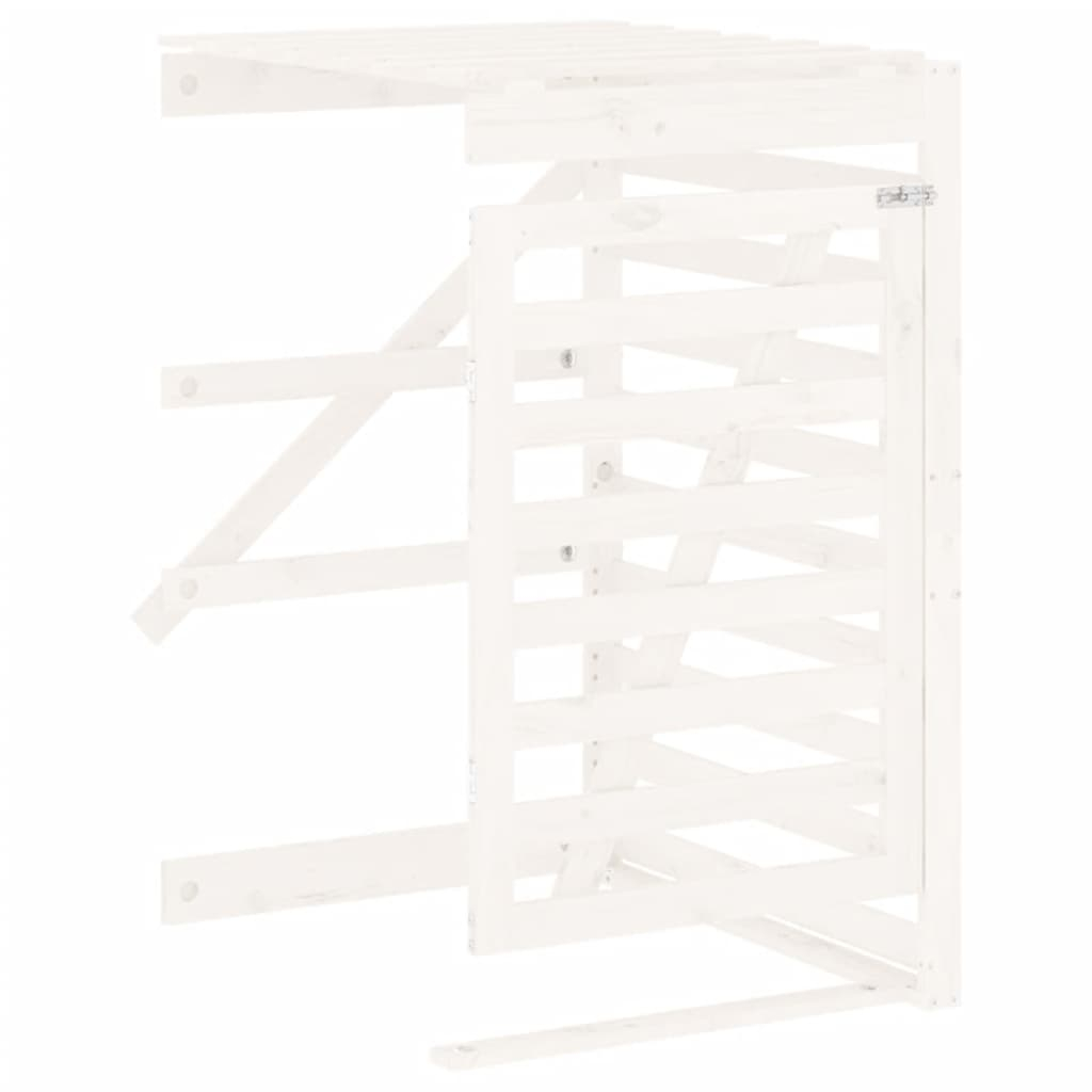 vidaXL extensión para cobertizo de cubos de basura madera pino blanco