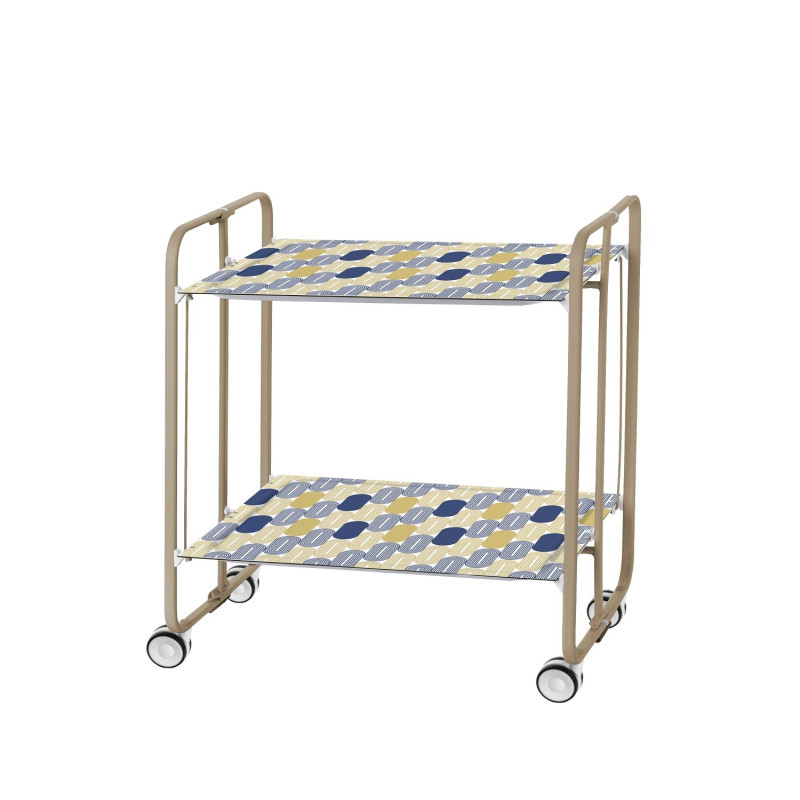 Carrito auxiliar con ruedas bauhaus armazón metálico color arena,2 bandejas