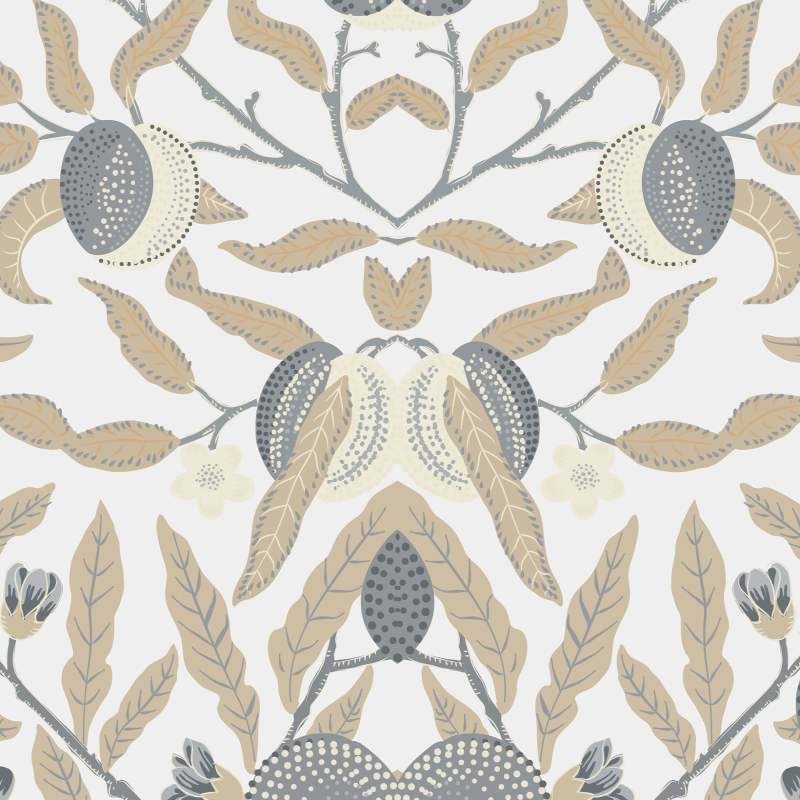 Papel pintado floral semillas 60cm por 250cm