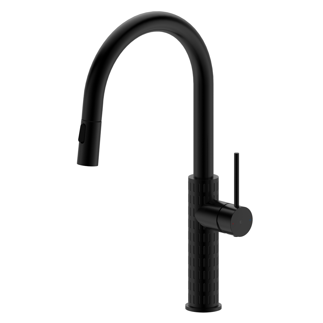 Architek mezclador de fregadero con rociador extraíble negro