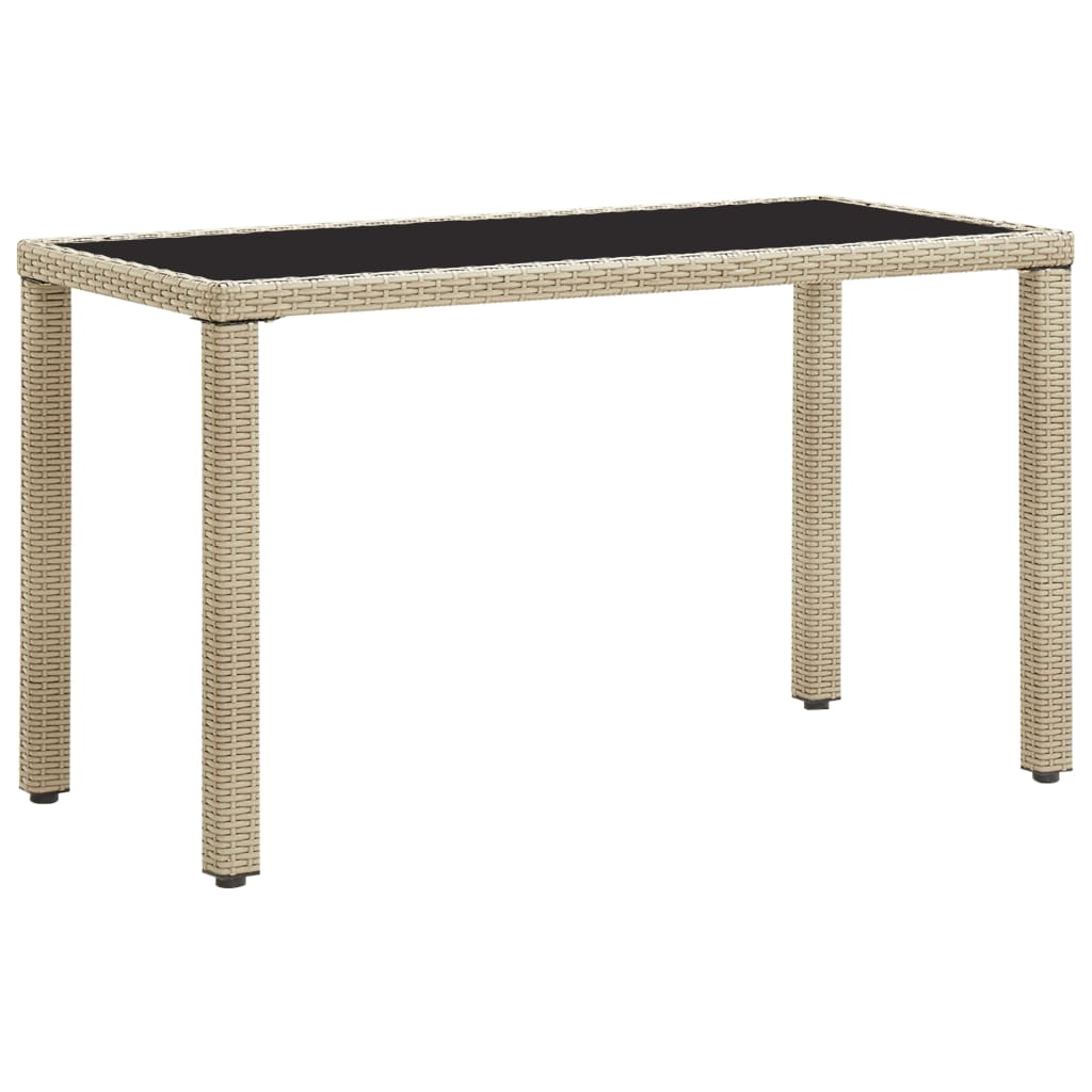 vidaXL mesa de jardín de ratán sintético beige 123x60x74 cm