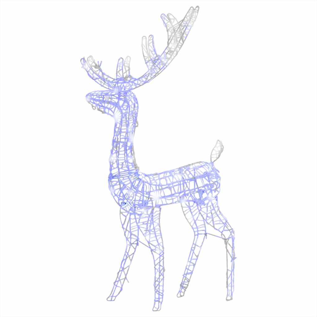 vidaXL adorno de reno de navidad acrílico azul 140 LEDs 128 cm