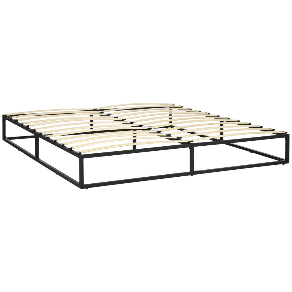 Marco de cama 180x200x25 cm tablero multicapa, acero Homcom