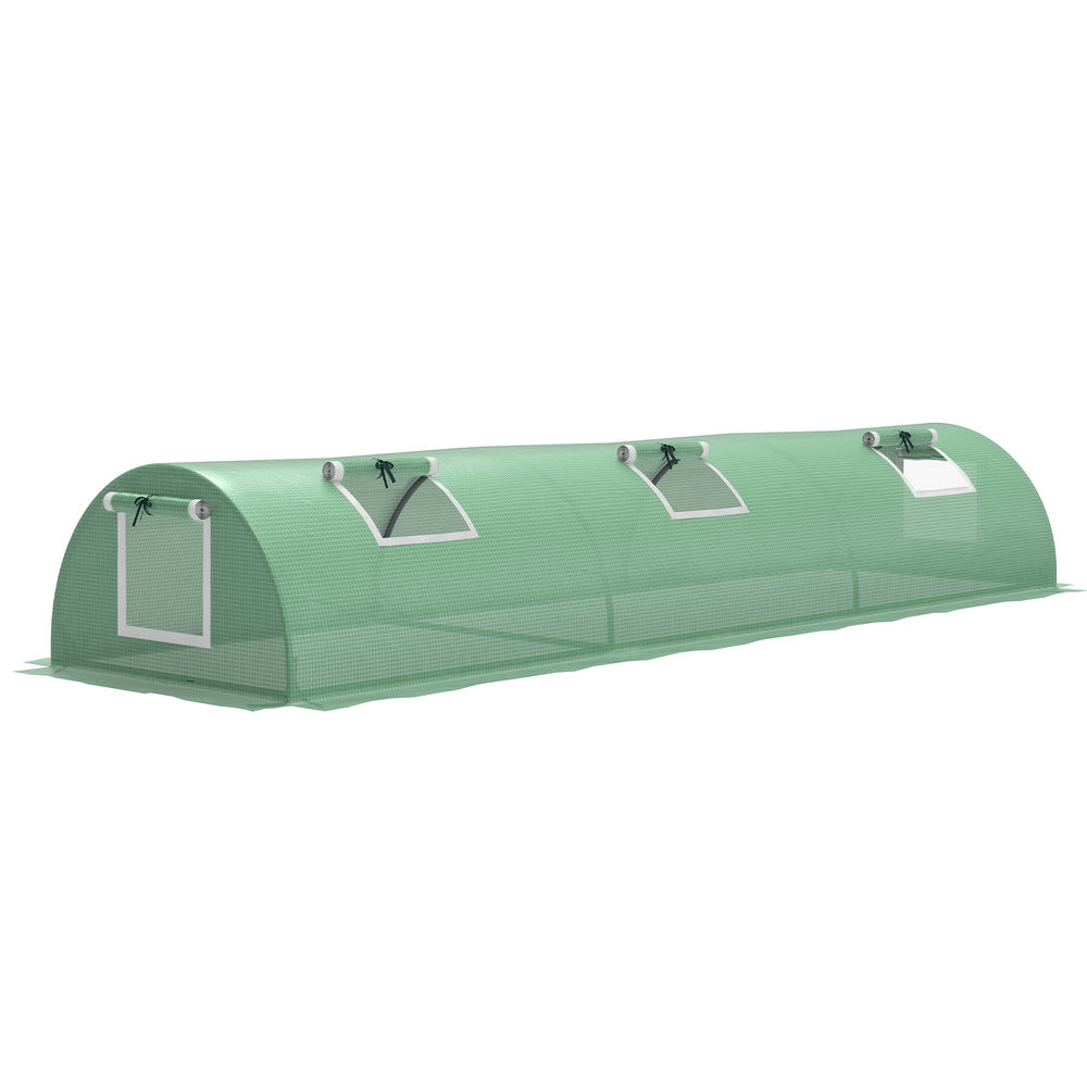 Invernadero pequeño 300x80x45 cm pe, acero color verde Outsunny