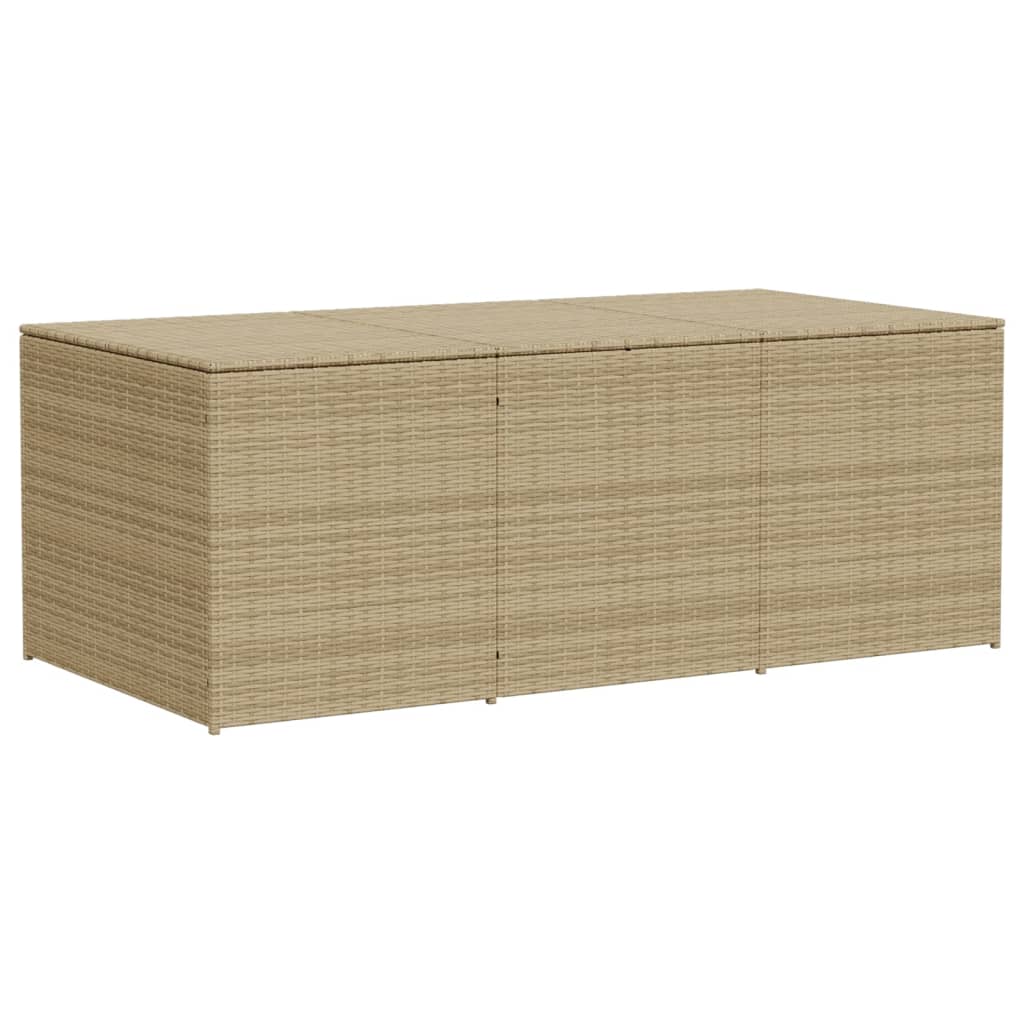 vidaXL caja de almacenaje de jardín ratán sintético beige mezcla 984l